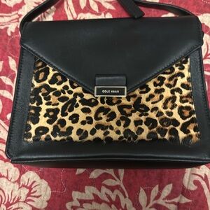 Cole Haan shoulder bag.   Real fur dyed cowhide